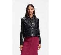 BOSS Chaqueta de piel con botones con logo pulido - StyleC_Sakara, 50562735 Negro 38