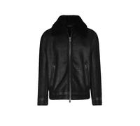 BOSS Cazadora de piel granulada con cuello de piel de borrego - StyleH-Morbin, 50570556 Negro 52