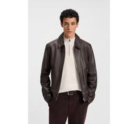 BOSS Chaqueta de piel regular fit con cierre de cremallera - StyleH-Mapson4, 50543214 Marrón oscuro 58
