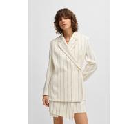 BOSS Chaqueta de traje relaxed fit en bouclé de mezcla de lino a rayas - StyleJanka-DB1, 50537458 Blanco estampado 32