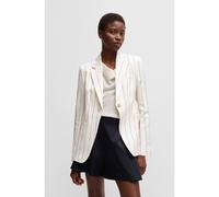 BOSS Chaqueta de traje slim fit en bouclé de mezcla de lino a rayas - StyleJia6, 50537464 Blanco estampado 34
