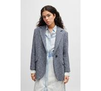 BOSS Chaqueta de un botón en tweed con efecto denim - StyleC_Jasoina1, 50519148 Azul estampado 38