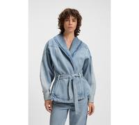 BOSS Chaqueta en denim rígido azul con peplo y cinturón - StyleC_DNM JACKET PANELED, 50554678 Celeste XS