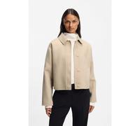 BOSS Chaqueta en mezcla de lana con cierre de botones oculto - StyleCafeta_DF, 50543170 Beige claro 38