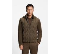 BOSS Chaqueta híbrida con mangas de lana y parte delantera de plumón - StyleL-Upton, 50555211 Marrón oscuro XXL