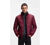 BOSS Chaqueta repelente al agua con parche de logo - StyleCombett_IN, 50563573 Rojo oscuro 56