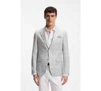 BOSS Chaqueta slim fit de lino y lana virgen a cuadros - StyleH-Hutson-262, 50561880 Gris estampado 52