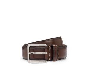 BOSS Cinturón Business de piel italiana con hebilla de latón - StyleLars-St_Sz35, 50522757 Marrón oscuro 95