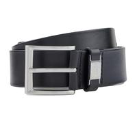 BOSS Cinturón De Cuero Negro Con Hebilla y Detalle Metalizado 4 cm