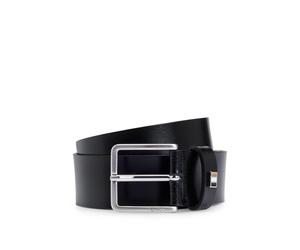 BOSS Cinturón de piel fabricado en Italia con detalle de rayas de la marca - StyleTher-Flag-E_Sz35, 50486839 Negro 100