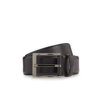 BOSS Cinturón de piel italiana granulada con hebilla pulida - StyleElloy-Gr_Sz35, 50553210 Marrón oscuro 100
