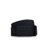 BOSS Cinturón de piel italiana Icon-S1 para hombre con cierre de mariposa, Negro, 85 cm