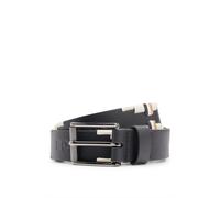 BOSS Cinturón de piel para equitación con rayas de la marca bordadas a mano - StylePOLO BELT SIGNATURE BLACK, B1G2201 Negro 80