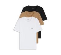Boss Classic - Camisetas de Manga Corta para Hombre, algodón Puro, Cuello Redondo, Paquete de 3 Unidades, Color: Multicolor, artículo: 265 Beige/Blanco/Negro, Talla: XXL, 265 Beige, Blanco y Negro