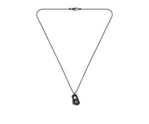 BOSS Collar chapado en negro con eslabones metálicos y etiqueta de piel - StyleKODE, HB1580782 Negro pcs.
