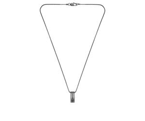 BOSS Collar negro de acero inoxidable con colgante con efecto de rayas - StyleBROOKS, HB1580834 Gris oscuro pcs.