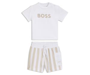 BOSS Conjunto de camiseta y shorts para bebé en caja de regalo - StyleJ53048/24901M, J53048 Beige 71