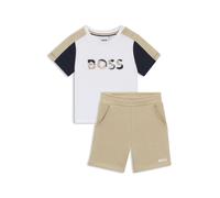 BOSS Conjunto de camiseta y shorts para niños en algodón con bloques de color - StyleJ52120/10P12M, J52120 Blanco 74