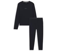BOSS Conjunto de pijama de algodón con detalle de la marca en la cintura - StyleXmas Long Set, 50571089 Azul oscuro XL