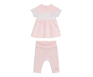 BOSS Conjunto de vestido y leggings para bebés en caja de regalo - StyleJ52188/44L01M, J52188 Rosa claro 71