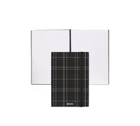 BOSS Cuaderno A5 negro con estampado de cuadros y logo plateado - StyleNotebook A5 Checkered Black Lined, 58818644 Negro pcs.