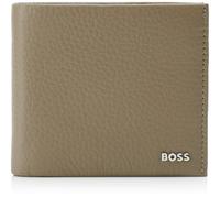 BOSS Cuero Monedero New Crosstown 4 CC Coin Wallet Open Brown marrón Topo