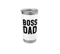 Boss Dad Men Dad Boss Hombre Papa Bossy Daddy Boss Father Vaso térmico de acero inoxidable de doble pared