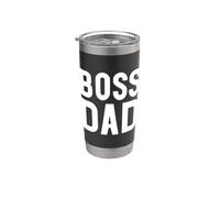 Boss Dad Mens Dad Boss Hombre Papa Bossy Daddy Boss Father Vaso térmico de acero inoxidable de doble pared