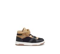 BOSS Deportivas de caña alta para niños en terciopelo y piel con logo - StyleJ52584/26920, J52584 Marrón 27