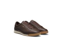 BOSS Deportivas de piel con logo metalizado - StyleNitan_Lowp_lt, 50568493 Marrón oscuro 40