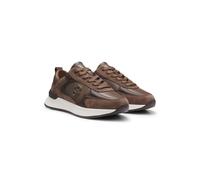 BOSS Deportivas de piel y ante con monograma Double B - StyleB Icon_Runn_sdgralt, 50573813 Marrón 36