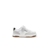 BOSS Deportivas para niños de piel de napa y lona con logo - StyleJ52806/10P27, J52806 Blanco 35