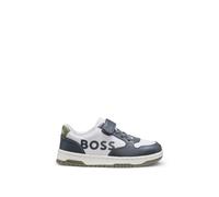 BOSS Deportivas para niños de piel y lona con logo - StyleJ52574/06723, J52574 Gris oscuro 26