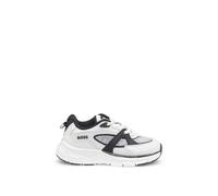BOSS Deportivas para niños de piel y malla con logo - StyleJ52570/10P27, J52570 Blanco 36
