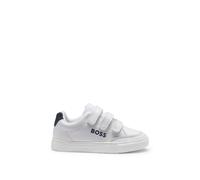 BOSS Deportivas para niños en piel con logo y triple tira antidesgarros - StyleJ52660/10P27, J52660 Blanco 40