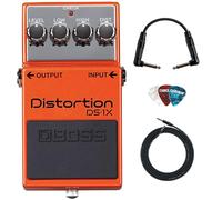 Boss DS-1X Paquete de distorsión con cable de instrumento, cable de conexión y púas