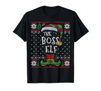 Boss Elf Christmas Matching Ugly Camiseta