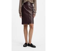 BOSS Falda lápiz slim fit de piel lisa - StyleSelrita5, 50460741 Púrpura oscuro 42