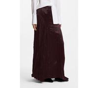 BOSS Falda maxi asimétrica en satén con textura arrugada - StyleVACUZA_FS_C, 50562618 Marrón oscuro 38