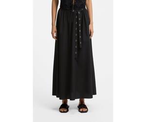 BOSS Falda maxi en popelín de algodón con cinturón calado - StyleC_Vidol, 50559088 Negro 38