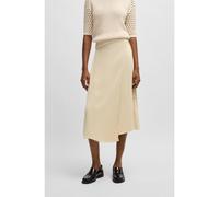 BOSS Falda midi con parte delantera cruzada en satén - StyleVamarni, 50538116 Beige claro 34