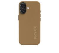 BOSS Funda para iPhone 16 en tono cámel mate con logo grabado - StyleCase for iPhone 16 Edge Camel, 58684009 Marrón claro pcs.