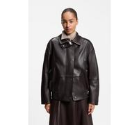 BOSS Gabardina corta de estilo aviador en piel de napa - StyleSavani, 50567628 Marrón oscuro 42