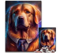 Boss Golden Retriever - Rompecabezas de Madera para Adultos 1000 Piezas, 50x75cm/19,68x29,52 Pulgadas