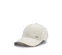 BOSS Gorra en lona de algodón con aplique de piel - StyleZed-CA-LE, 50562788 Blanco pcs.