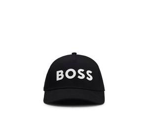 BOSS Gorra para niños de sarga de algodón con logo estampado con acabado de goma - StyleJ51681/09B52, J51681 Negro 56