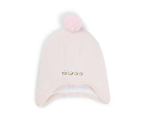 BOSS Gorro de algodón con pompón y logo bordado para bebés - StyleJ91150/44LT0, J91150 Rosa claro 52