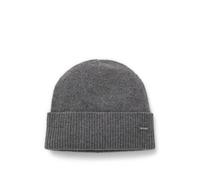 BOSS Gorro de punto de cashmere con placa con logo - StyleHonesto_Hat, 50548851 Gris pcs.