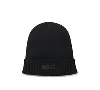 BOSS Gorro de punto en mezcla de algodón con logo estampado de goma - StyleAsic_Beanie-X, 50499423 Negro pcs.