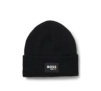 BOSS Gorro de punto para niños con etiqueta con logo de silicona - StyleJ51566/09BT2, J51566 Negro 58